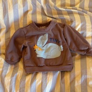 Kids Brown & Blue Bunny Sweatshirt